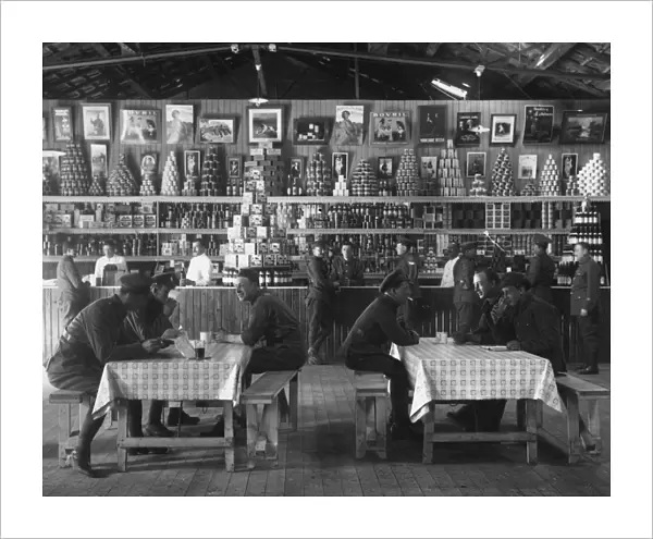 Interior of Allied canteen at Abbeville, France, WW1