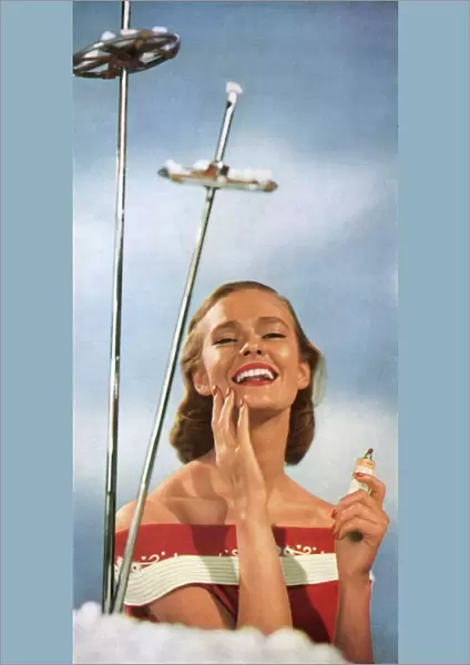 Ski beauty care, 1953