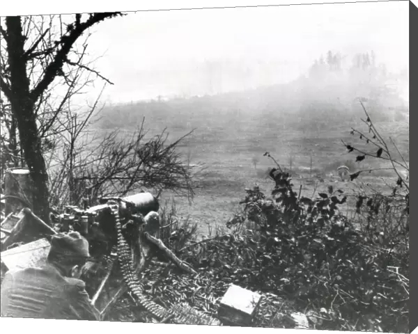 German machine gun, Grandpre, France, WW1