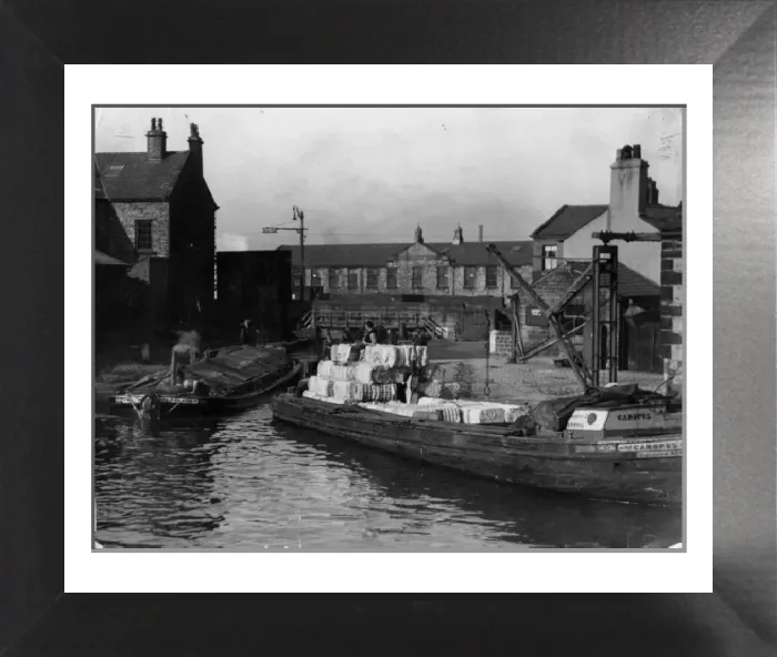 Framed Print : Lancashire Cotton Barge Print, 1930s Framed Print : Lancashire Cotton Barge Print, 1930s
