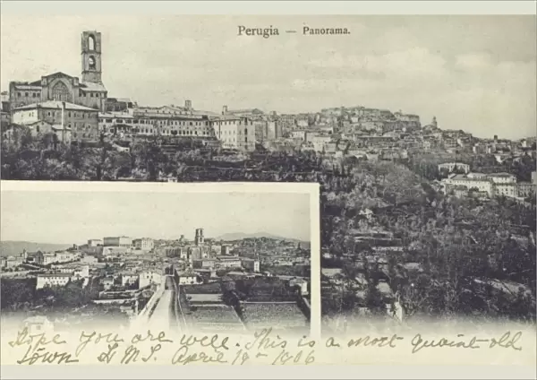 Perugia, Italy - Two panoramic views