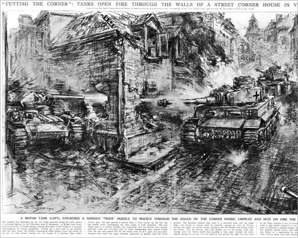 Tank Battle in Villers Bocage, France 1944