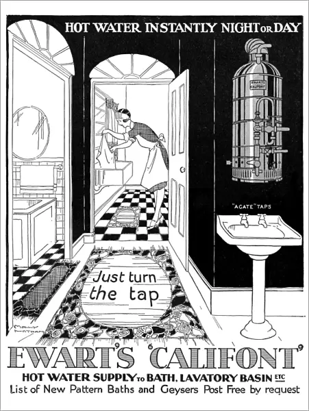 Advert for Ewarts Califront hot water 1928