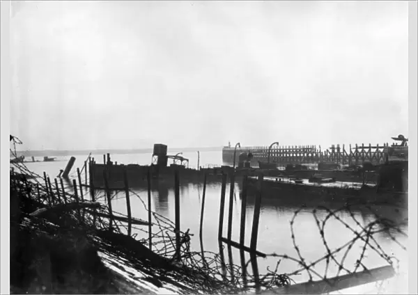 View of Bruges Canal, Zeebrugge, Belgium, post-WW1