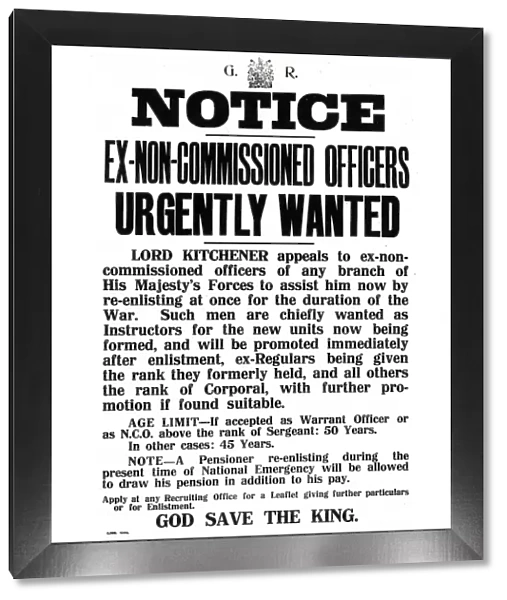 Kitchener recruitment notice, WW1
