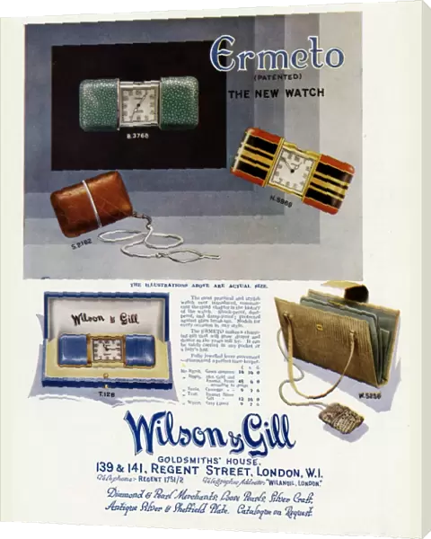 Advert for Wilson & Gill, Ermeto ladies pocket - bag watch