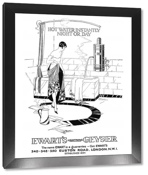 Advert for Ewarts Geyser hot water 1926