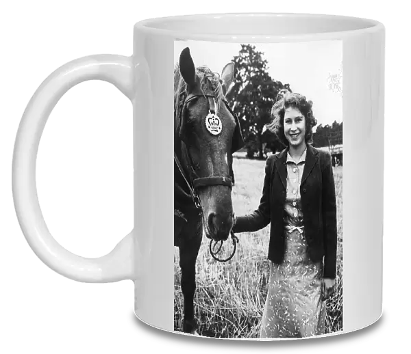 Queen Elizabeth II with horse at Sandringham
