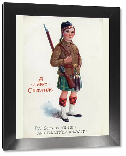 Patriotic Postcard - WWI - Young Highlander