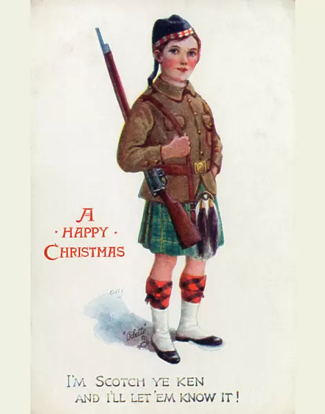 Patriotic Postcard - WWI - Young Highlander