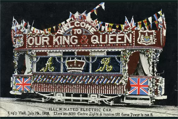 Illuminated Electric Car to celebrate Kings Visit