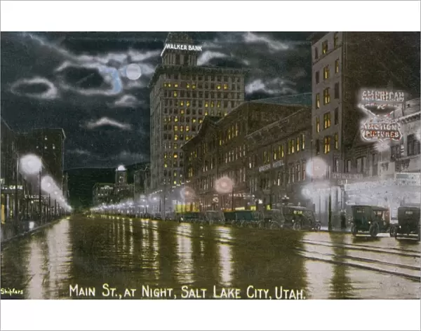 Main Street at Night - Salt Lake City, Utah, USA