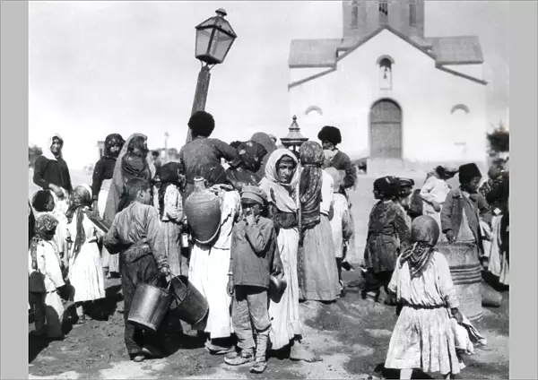 Armenian refugees at Baku, Armenia, WW1