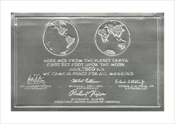 Plaque left on the moon by the first visitors