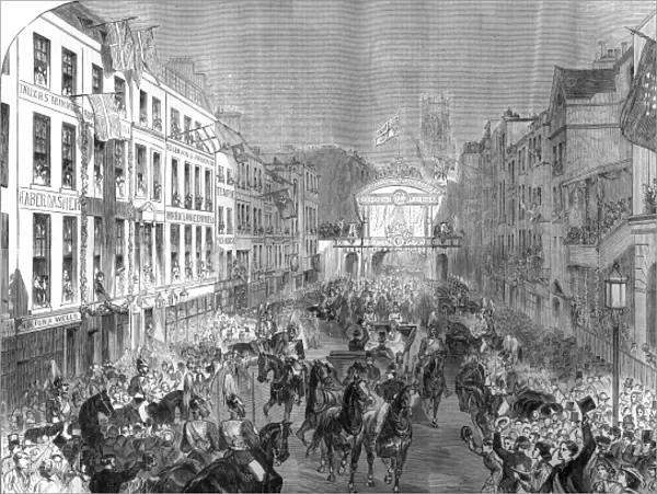 Royal wedding 1863 - procession passing Temple Bar