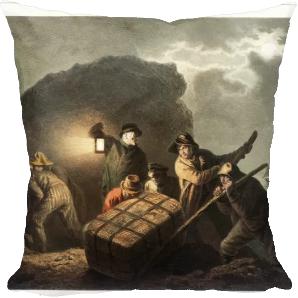 Smugglers on the Swedish westcoast, by Josef Wilhelm Wallander (1821-88) Date