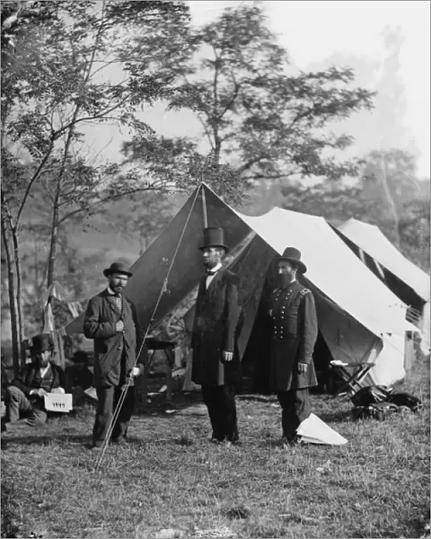 Antietam, Md. Allan Pinkerton, President Lincoln, and Maj. G