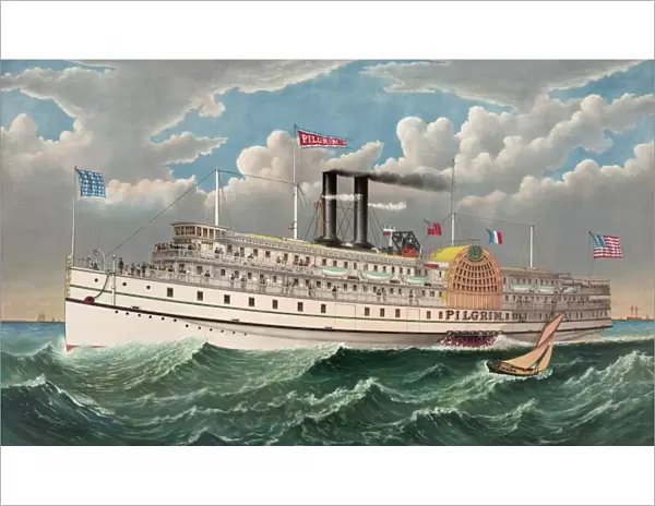 The grand new steamboat Pilgrim: the largest in the world: f