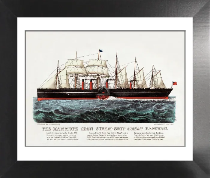 Framed Print : The Mammoth Iron Steam-Ship Great Eastern Print, 1873 Framed Print : The Mammoth Iron Steam-Ship Great Eastern Print, 1873