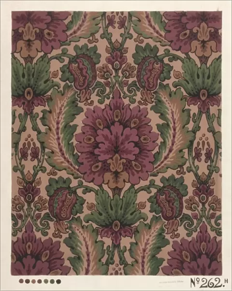 Design for Printed Textile in purple and green
