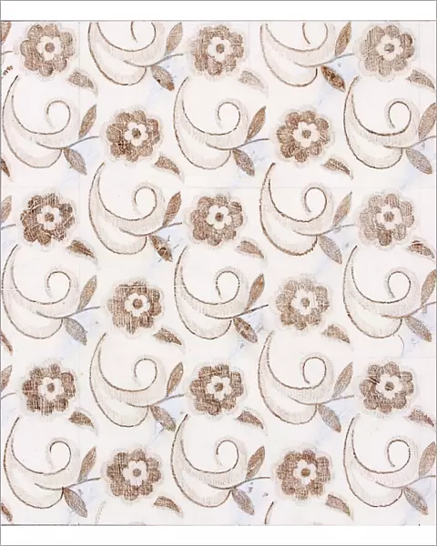 Design for Woven Textile with small brown flowers
