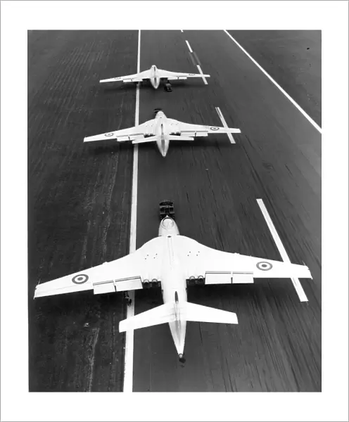 Three Vickers Valiant B(K)1s on the runway