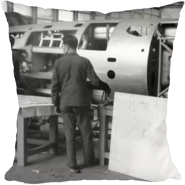 Dassault MD450 Ouragan fuselage during construction