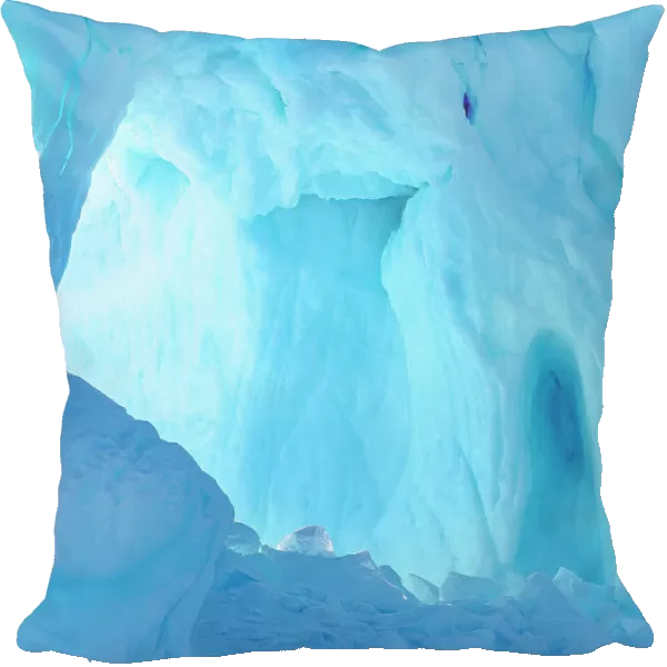 Iceberg frozen into the sea ice of the Uummannaq fjord system during winter. Greenland, Danish Territory Date: 06-03-2020