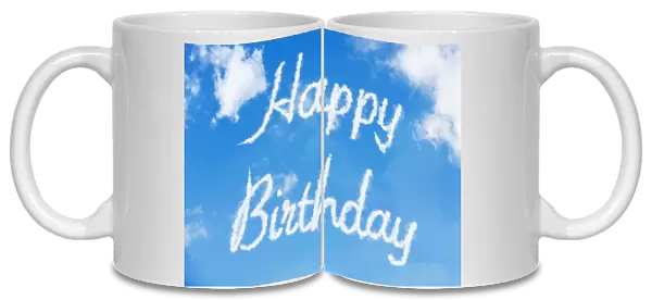 Sky writing - Happy Birthday - written in the clouds