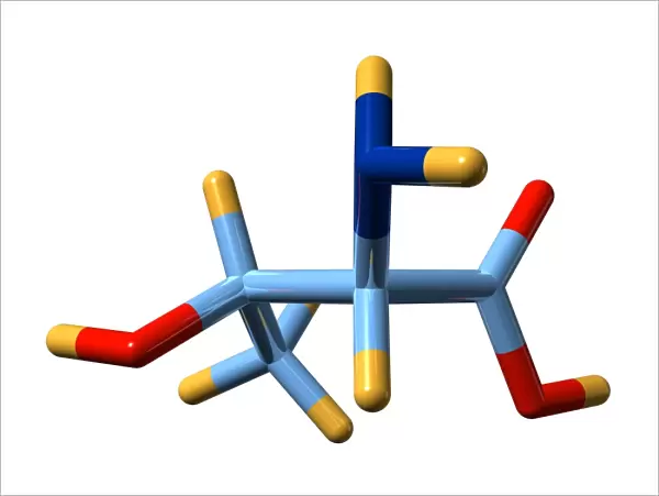 Threonine, molecular model