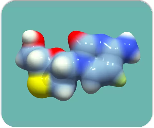 Emtricitabine AIDS drug molecule