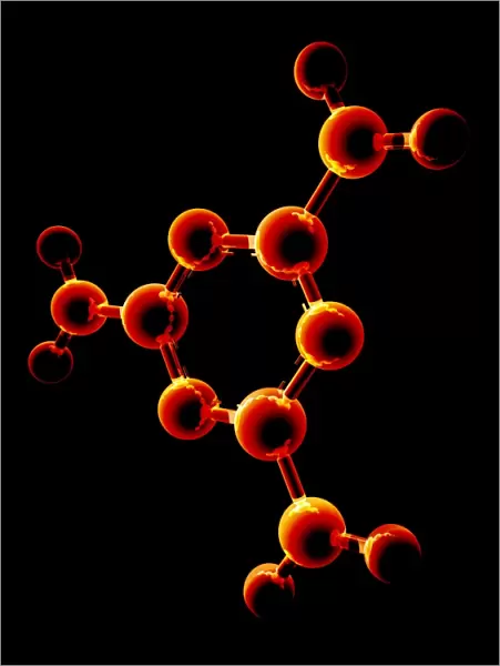 Melamine, molecular model