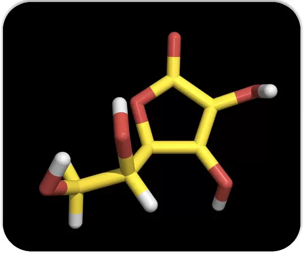 Vitamin C. Computer model of a molecule of the water-soluble vitamin C 
