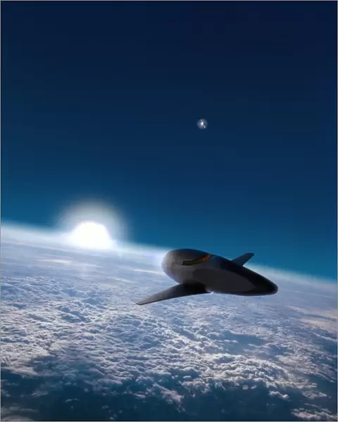 Space plane in Earth orbit