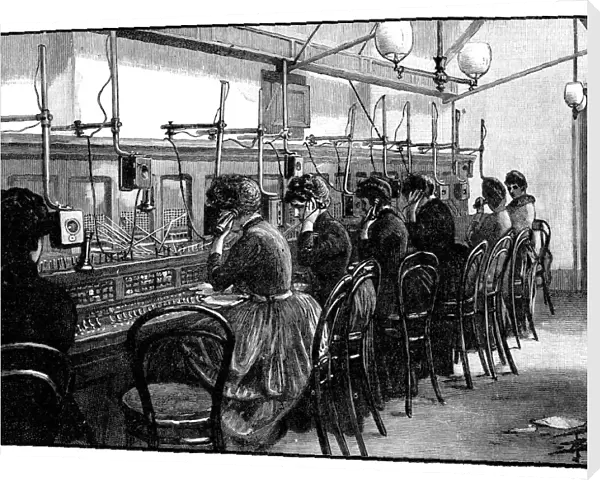 Telephone bureau exchange, 1889