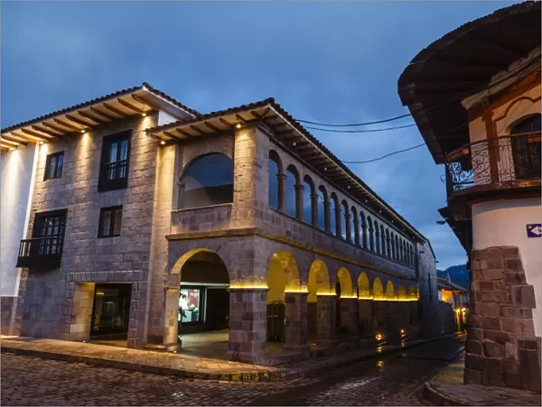 The exterior of the JW Marriott Hotel which is an old restored convent, Cuzco, UNESCO World Heritage Site, Peru, South America