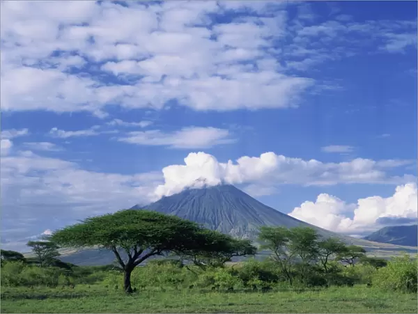The volcano Ol Doinyo Lengai, the Masais Holy Mountain, Tanzania, East Africa