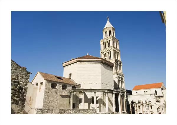 Diocletians Palace Roman ruins, cathedral tower, UNESCO World Heritage Site