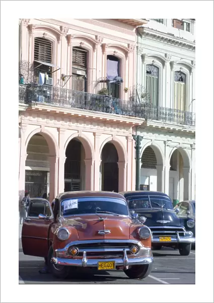 A 1950s American Chevy for sale in central Havana, Cuba, West Indies