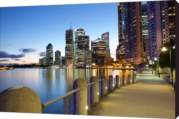 Brisbane River and City at Dusk, Brisbane, Queensland, Australia, Oceania