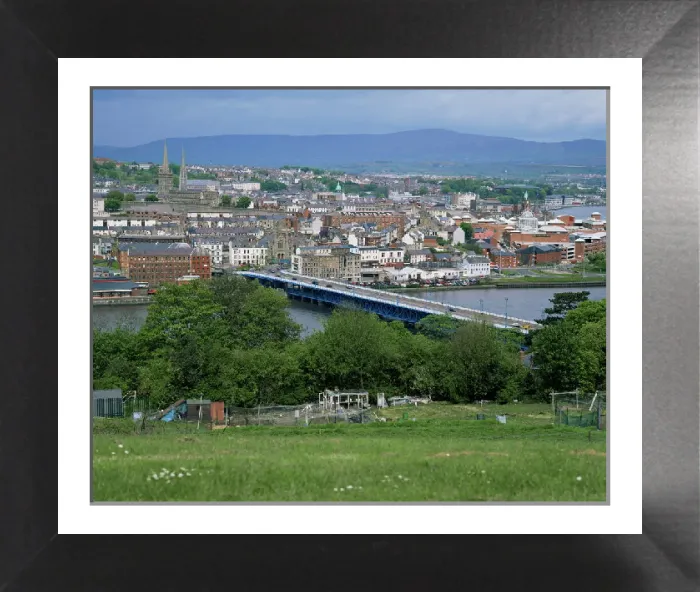 Framed Print : Print of Londonderry View, Northern Ireland Framed Print : Print of Londonderry View, Northern Ireland