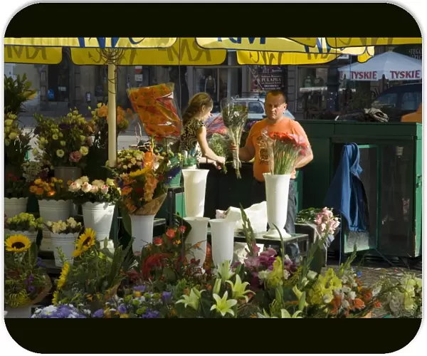Flower sellers in the Main Market Square (Rynek Glowny)