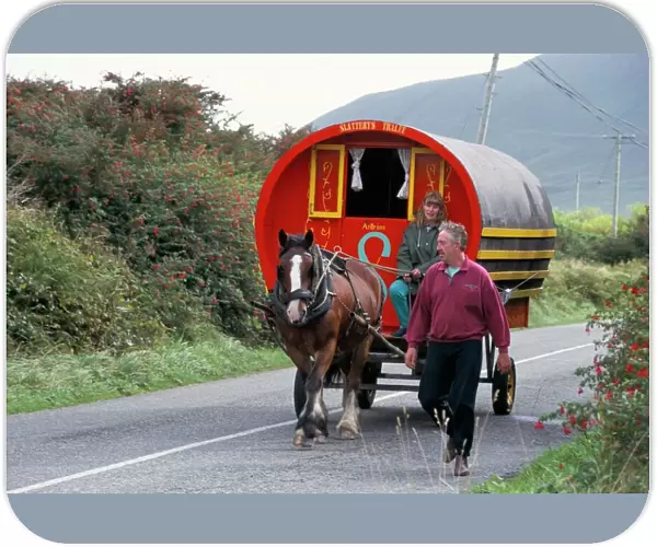 Horse-drawn gypsy caravan
