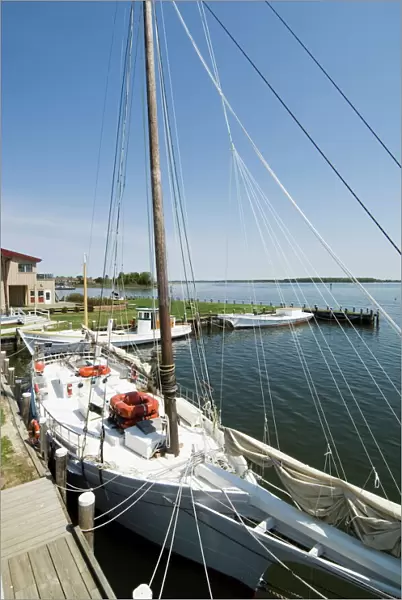 Restored historic Skipjack sailing boat