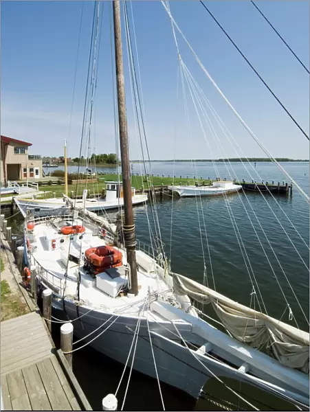 Restored historic Skipjack sailing boat