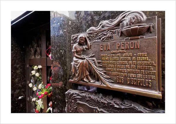 The Eva Peron grave in the Recoleta Cemetery, Buenos Aires, Buenos Aires Province