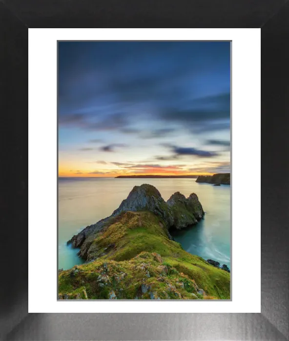 Framed Print : Three Cliffs Bay Print