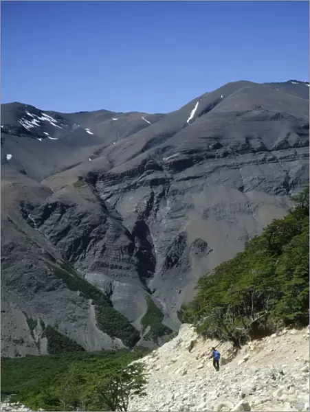 Mountains of the Torres del Paine range in Torres del Paine National Park, Patagonia
