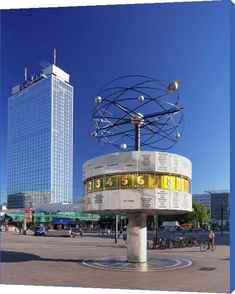 Weltzeituhr (world clock) and Hotel Park Inn, Alexanderplatz Square, Berlin Mitte