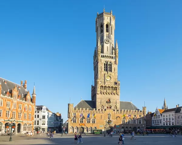 The 13th century Belfort van Brugge belfry tower on the Markt square, UNESCO World Heritage Site